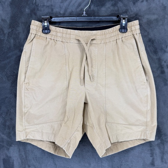 Lululemon Lab Other - Lululemon Lab Bowline Mens Khaki Tan Elastic Waist Drawstring Shorts Size M 7"